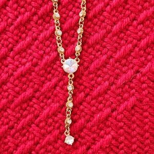 Vintage rhinestone crystal drop necklace
